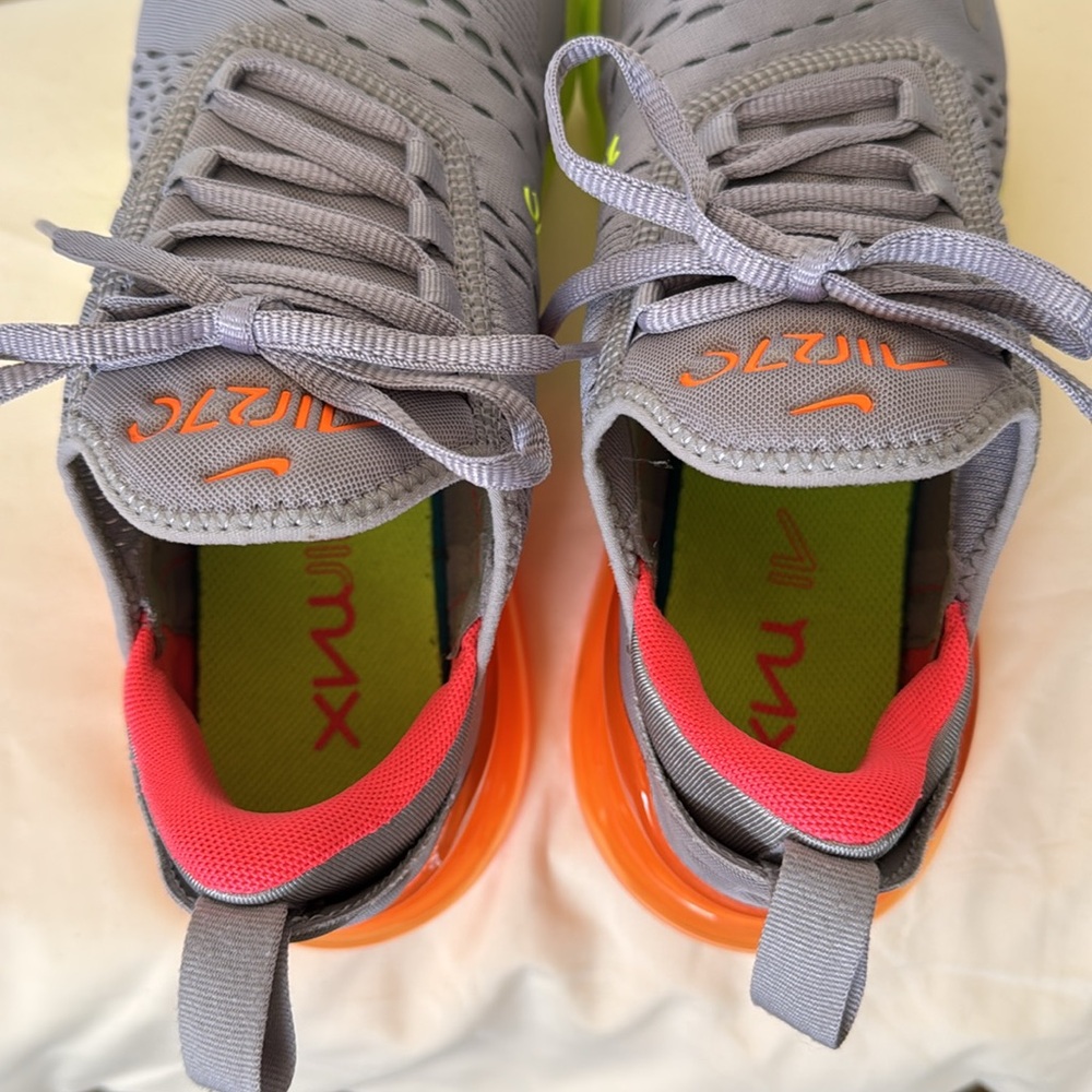 Nike Air Max 270 Gray and Neon Sneakers - Picture 8 of 8